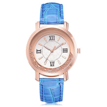 Load image into Gallery viewer, Ladies Clock watch Rhinestone Leather