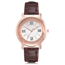 Load image into Gallery viewer, Ladies Clock watch Rhinestone Leather