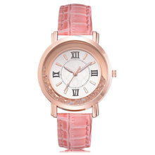 Load image into Gallery viewer, Ladies Clock watch Rhinestone Leather