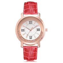 Load image into Gallery viewer, Ladies Clock watch Rhinestone Leather